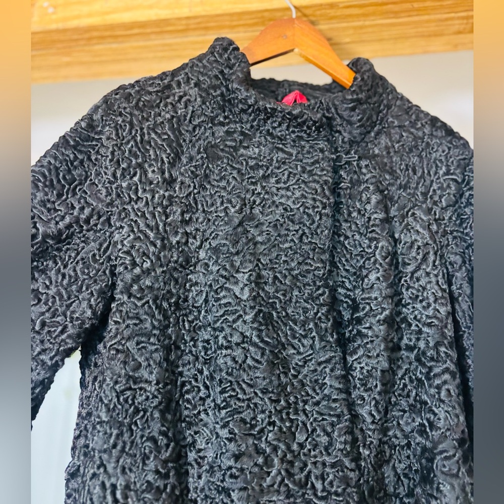 VTG 1960 Black Astrakhan Lamb Fur Coat | Made in Quebec by Fernand Émond - Picture 11 of 15